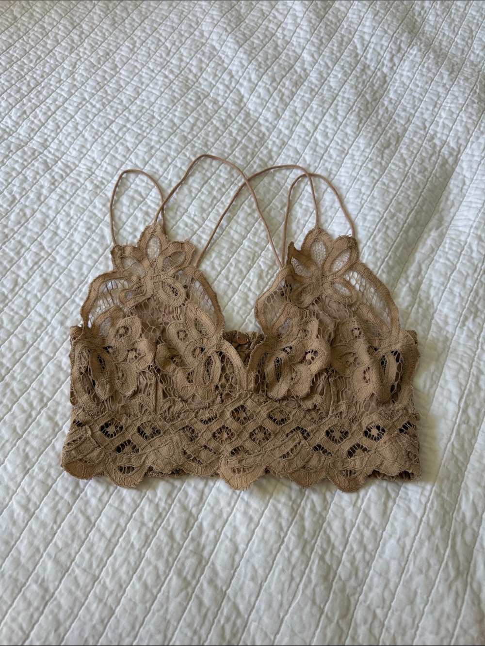 Free People Adella One Lace Bralette in Taupe